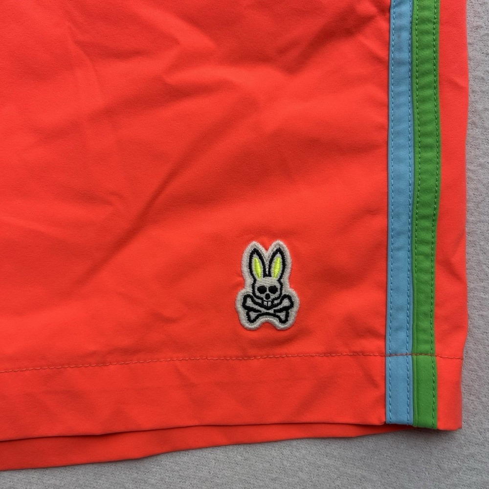 Psycho Bunny Rushup Electric Orange Neon Men's Water Swim Trunks Lined Large - Picture 5 of 12